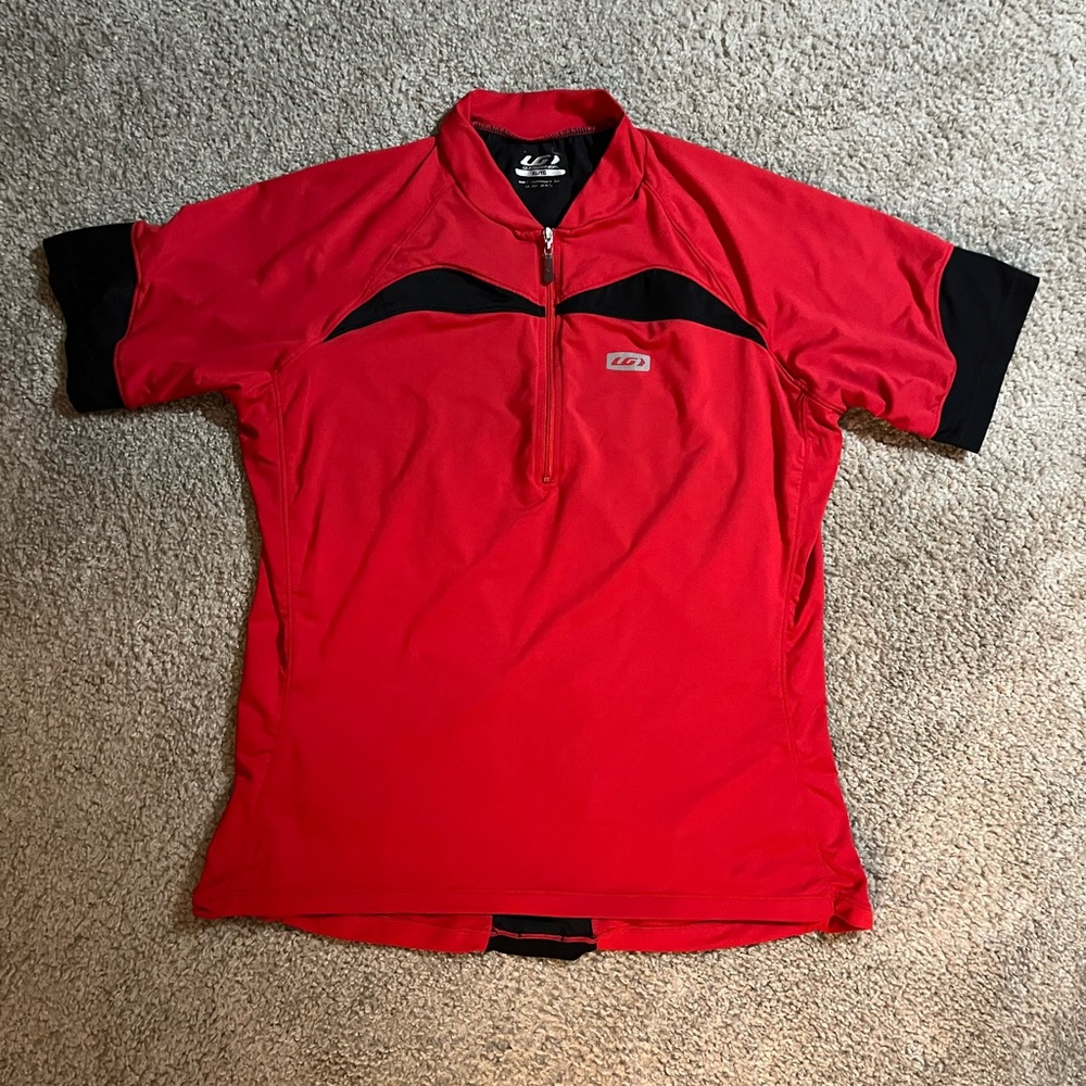 Men's Louis Garneau Red and Black Cycling Shirt